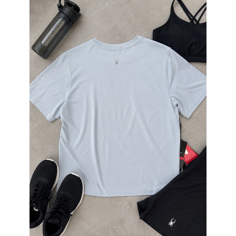 NWT Spyder Active Performance Tee XL Light Blue Short Sleeve Athletic Top